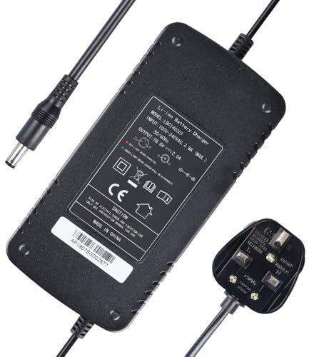 Varstrom 58.8V 3A Ebike Battery Charger UK Power Adaptor 58.8V Output 3A DC Connector for 52V Lithium Ebike Battery Charger for Electric Bike Conversion Kit