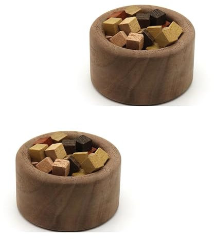 fengman123 2 Mini diffusori per aromaterapia in legno, noce, bastoncini di incenso, diffusore di aromi in legno essenziale, piccolo diffusore di oli, mini diffusore portatile per aromaterapia, per