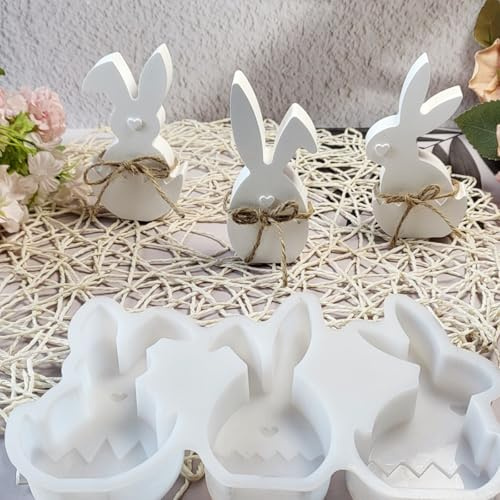 Silikonformen Gießformen Ostern, Silikonform Ostern Hase Gießform Osterhase Gips Zum Gießen Gießform Ostern Hase Gipsform Ostern Silikonformen Hase Giessformen Silikon Ostern für Handwerk (I)