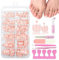 Lot de 120 ongles artificiels naturels à coller - Couverture complète - Faux ongles pour ongles d'orteils - Pour le nail art - Manucure française nude