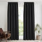 PONY DANCE Blickdichter Vorhang Schwarz 2er Set H 245 x B 140 cm Thermogardine Kälteschutz Schlafzimmer Gardinen und Vorhänge mit Kräuselband für Schiene Blackout Curtains for Living Room
