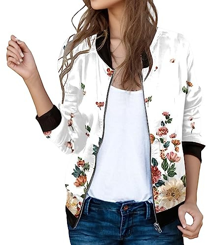 Giubbotto Primaverile Donna, Giubbotto Bomber Giacca Bomber Con Colletto Alto Leggera Estiva Giubbotto Cappotto Corta Tinta Unita Da Motociclista Giacca Donna Estate Giacca Per Il Tempo Libero Giacche
