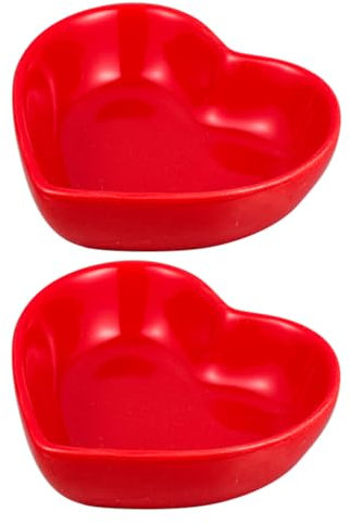 BESTonZON 2piezas Platos De Cerámica Forma De Corazón Para Salsas Aperitivos Boles Pequeños Decorativos Para Cocina Para Condimentos Snacks