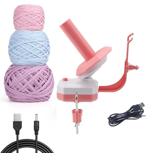 Buithafu Electric Yarn Winder, Electric Wool Winder for Knitting Automatic Operated, Automatic Yarn Ball Winder with USB Cable, Wool Winder Holder The Helper for Knitting Enthusiast