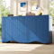 Merax Sideboard 140×40×85 cm, Esszimmer Wohnzimmer Aufbewahrungsschrank, buffetschrank mit Wellenmuster-Design, freistehender Schrank, Blau, mit verstellbaren Regalen und Anti-Kipp-Design