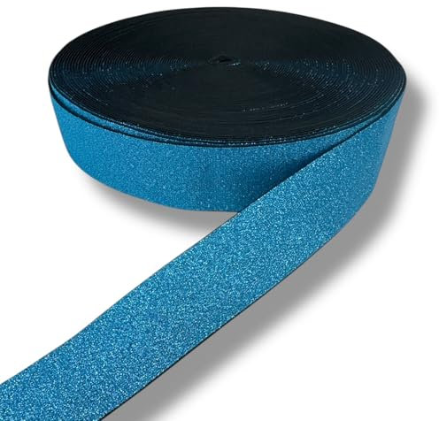 Nähmit Glitzer Gummiband Bundgummi - 40mm breit Meterware