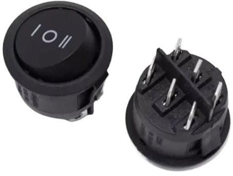 1 Stück KCD1 20 mm runder Schalter 6 PIN EIN-AUS-EIN 3-Positionen-Wippschalter 10 A 125 V