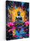 MuchoWow© Bilder Groß 80x120 cm XXL Wohnzimmer Deko Modern Wandbild Kunstdruck auf Leinwand Bild Schlafzimmer über Bett Room Decor Geschenke Buddha - Blumen - Kerzen - Gelb