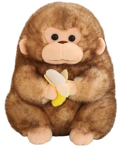 champracer Gorilla Cuddly Toy, Simulation Banana Monkey Plush Toy,King Kong Monkey Toy, Kiss Doll,Realistic Soft Monkey Toy Monkey Plush, Soft Cuddly Toy for Girls, Boys,Babysn (40cm,Braun)