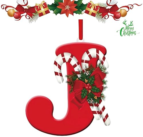 letter hanging Christmas tree decoration is a must-have for personalized DIY Christmas decoration. It is sturdy, not easily damaged or deformed, and can be used both indoors and outdoors (Letters-J)