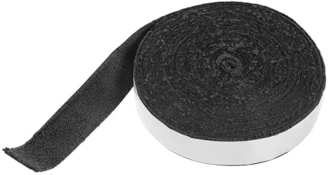 ANDRESLAD Bande Raquette Tennis Noire en Fibre Légère Bandeau Anti-Transpiration et Revêtements de Raquettes Facile à Enrouler