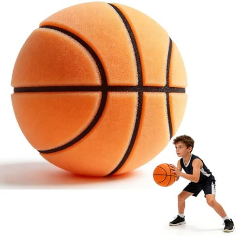 Silent Basketball,2026 Upgraded Version Dribbling Indoor,Größe 7 (24 cm/9,4 Zoll) Lautlose Basketball,Improved Quiet Airless Foam,Schaumstoffball Für Das Training im Raum, Lightweight Training Ball