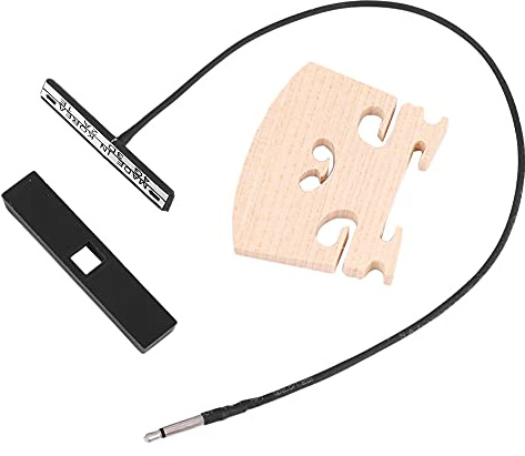 Violin Zubehör Set, 4/4 Geige Brücke und Pickup Bar, Stütze aus Holz - Professionelle Qualität, Barockmuster, Einfache Installation für Geigenliebhaber