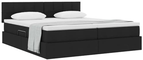 vidaXL Aufbewahrungsbett mit Matratze Schwarz 180 x 200 cm Kunstleder, Moderner Stauraum-Bett, Bequeme Schaum-Matratze, urbanes Design, platzsparendes Schlafzimmermöbel