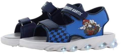 Leomil Super Mario Sandalen Jungen, Sommerschuhe Kinder 28, Blau