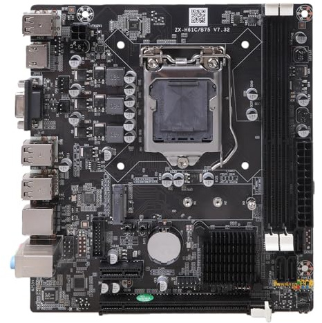 Oxxggkao Hochleistungs Computer Motherboard, MicroATX H61-Motherboard, kompatibel mit Sockel 1155-Prozessoren, 10 USB Anschluss