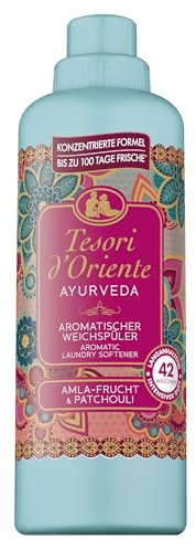 Tesori d'Oriente Weichspüler Ayurveda | Amla-Frucht & Patchouli | 760 ml | Aromatischer Weichspüler für weiche Wäsche & bis zu 100 Tage Frische.