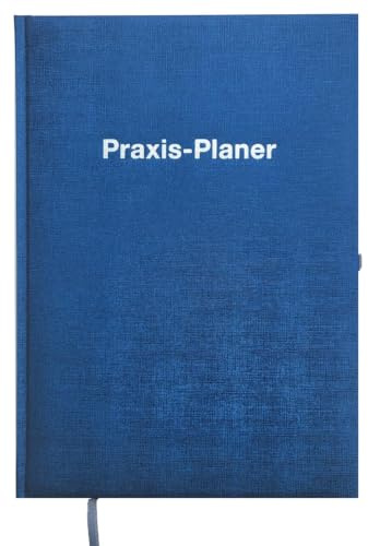 2027 ADINA Praxisplaner A4 blau-metallic 1 Tag auf 1 Seite Eckperforation Stiftschlaufe Leseband
