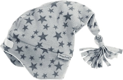 Playshoes Unisex Kinder Fleece-Mütze Wintermütze, Zipfelmütze grau Sterne, 55cm
