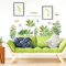 WandSticker4U®- XXL Aquarell Wandsticker GARTEN grün I Wandbilder: 130x88 cm I Wandtattoo Pflanzen Gräser Blätter I Wand Deko für Wohnzimmer Kinderzimmer Küche Bad Flur GROß