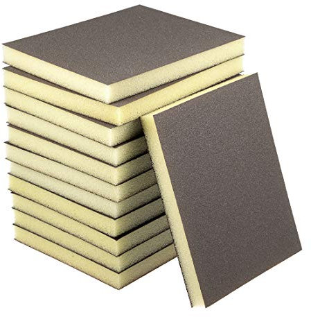 sourcing map Sanding Sponge Sanding Blocks 220 Grits Medium Grit Sand Block Pad for Kitchen Metal Drywall Wood 12 Pieces