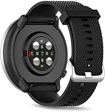 SeaFicco 20mm Silikon Armband Sport Uhrenarmband Fitness Wechselarmband Ersatzband Uhrband Zubehör Kompatibel mit Polar Pacer/Ignite 3 /Ignite 2 /Ignite/Unite (Schwarz, L)