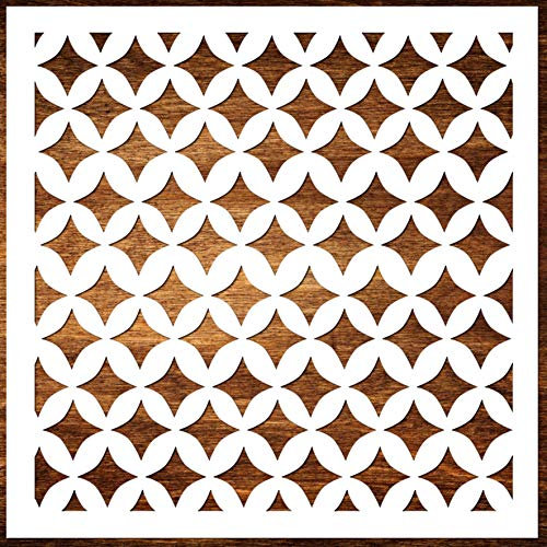 Pochoir 28 x 28 cm en plastique blanc Mylar Carreau pattern