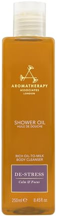 Aromatherapy Associates De-Stress Mind Shower Oil 250 ml. Calm & Focus with Our comforting, Therapeutic Essential Oil Blend of Frankincense, Petitgrain