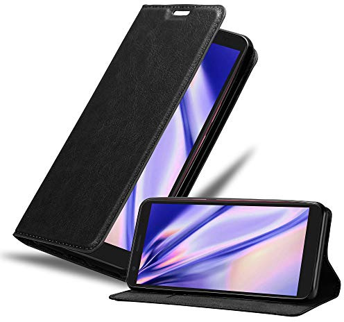 Cadorabo Hülle kompatibel mit ZTE Blade A3 2020 aus Premium Kunst Leder Flip Klappbare Stoßfeste Magnetische [Standfunktion] [Kartenfächern] Cover Hülle für ZTE Blade A3 2020 Tasche in Schwarz