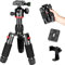 Koolehaoda Mini Treppiede,Treppiede da tavolo portatile da 46 cm con Due Piastre a Sgancio Rapido da 1/4 per Fotocamera DSLR. Carico massimo 6 kg