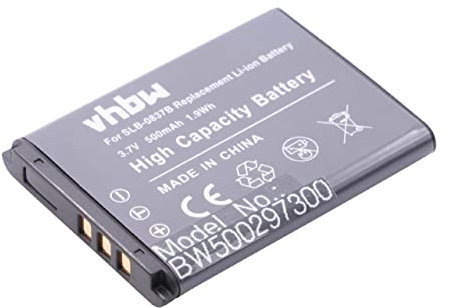vhbw batteria sostituisce Samsung SLB-0837b per fotocamera digitale DSLR (500mAh, 3,7V, Li-Ion)