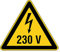 Aufkleber Warnung vor elektrischer Spannung 230V 100 x 87 mm · 10 Stück
