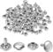 sourcing map 50 Sets Leather Rivets Silver Tone 10mm Double Cap Brass Rivet Leather Studs