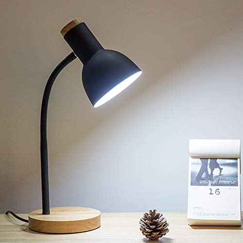 Mengjay Einfache Nordische Moderne Tischlampe, Schreibtischlampe mit E27 Lampenfassung, Tischleuchte Verstellbare, Augenschutzlampe, Schülerleselampe, Arbeitslampe, Bürolampe, Nachttischlampe