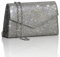 GEGELE Damen Sparkly Abendtaschen Glitzer Strass Clutch Geldbörse für Party Abschlussball Hochzeit, Grau