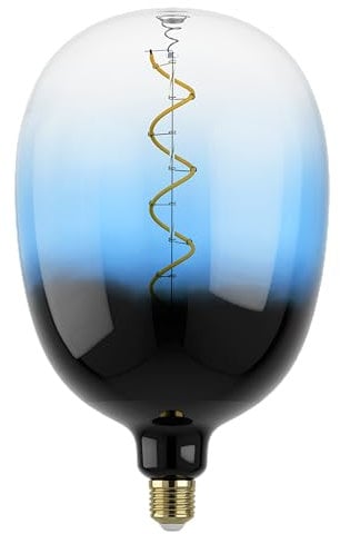 EGLO XXL E27 Lampe dimmbar, Spiral LED Retro Glühbirne Big Size, extra-großes Vintage Deko Leuchtmittel in Petrol und Schwarz, 4 Watt, 85 Lumen, warmweiß, 2000 K, L 29,5 cm