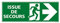Signalétique.biz France - Panneau Sortie Secours Autocollant Issue Secours Flèche Droite, PVC, Alu - 350 x 125 mm Plastique PVC 1,5