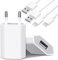 PhoneThrone Caricatore compatibile con iPhone [2 Pack ] Caricabatterie USB da Muro con 2 cavi da1M da Lightning a USB 5V-1A Alimentatore Ricarica Spina Compatibile con 13/SE/12/11/XS Max/XR/X/8/7/6