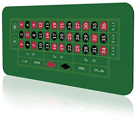 YUZPKRSI Roulette-Casino-Matte, 178,2 x 88,9 cm, aufrollbare Tischmatte mit Tragetasche, professionelles Design von Poker-Tisch