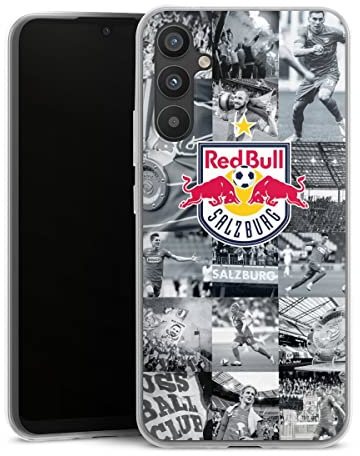DeinDesign Slim Case extra dünn kompatibel mit Samsung Galaxy A34 5G Silikon Handyhülle transparent Hülle FC Red Bull Salzburg Red Bull Salzburg
