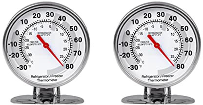 PURPLLE 2X Rostfreier Kühlschrank Thermometer Gefrier Schrank Temperatur Anzeige Mini Thermometer Grill für Haus Küche Essen