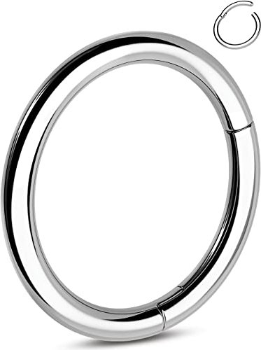OUFER G23 Titan Clicker Ring Hoop 10mm Helix Piercing Schmuck 16G knorpel Ohrpiercing Daith Rook Conch Tragus Hinged Septum Earrings Lippenpiercing Nasenpiercing 1.2mm Männer Frauen