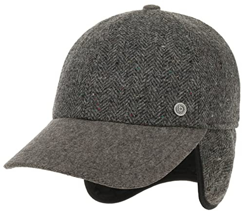 bugatti Levio Cap mit Ohrenklappen Basecap Baseballcap Wollcap Ohrenschutz (58 cm - grau-meliert)