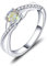 YL Verlobungsring Ehering 925 Sterling Silber mit April Geburtsstein Regenbogen Zirkonia Weiß Unendlichkeit Ring Solitärring für Damen（Größe 54）