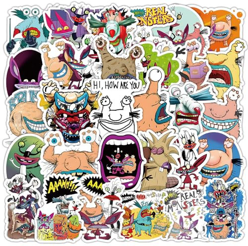 Real Monster Aufkleber 50 Stück Wasserfeste Cartoon Horror Monster Aufkleber für Laptop Skateboard Telefon Gepäck Auto Gitarre Motorrad Computer,Vinyl Lustige Ungeheuer Sticker für Jugendliche Kinder