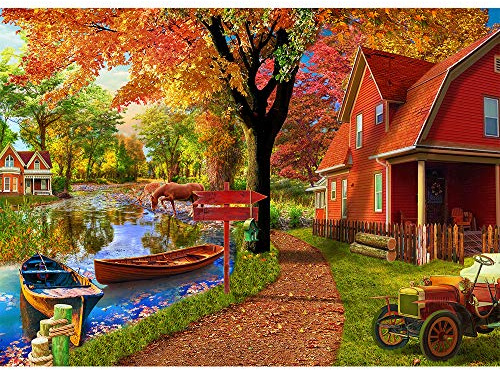 1000 Teile Puzzle Erwachsene, Impossible Geschicklichkeitsspiel für Die Ganze Familie - Farbenfrohes Legespiel Autumn Village, Home Dekoration