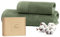 Ferò Set Asciugamani Bagno di Lusso 2 Pezzi, OEKO-TEX 100% Cotone Premium 550 g/m², Ultra Morbido e Assorbente, Design Italiano, Coppia Asciugamani Viso e Bidet, Asciugamano 50x100, 50x30 cm, Verde