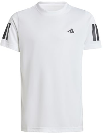 adidas Boy's Boys Club Tennis 3-Stripes T-Shirt, White, 13-14 Years