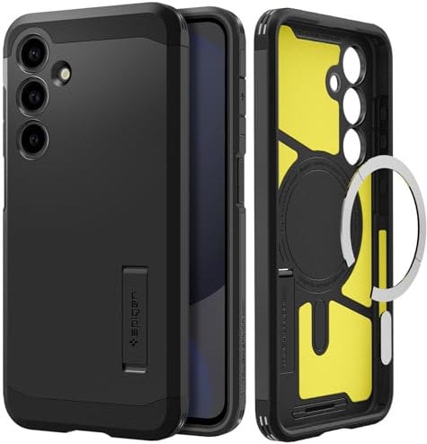 Spigen Tough Armor MagFit Phone Case for Samsung Galaxy S24 FE [MagSafe Compatible] [Military Grade Drop Protection] - Black