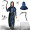 Joellfuner Deguisement Halloween Faucheuse Fille, Costume de Faucheuse pour Enfant avec Faucille Chaîne, Costume Faucheuse Cape Noire Halloween à Capuchon pour Carnaval Fête de Cosplay (10-12 ans)